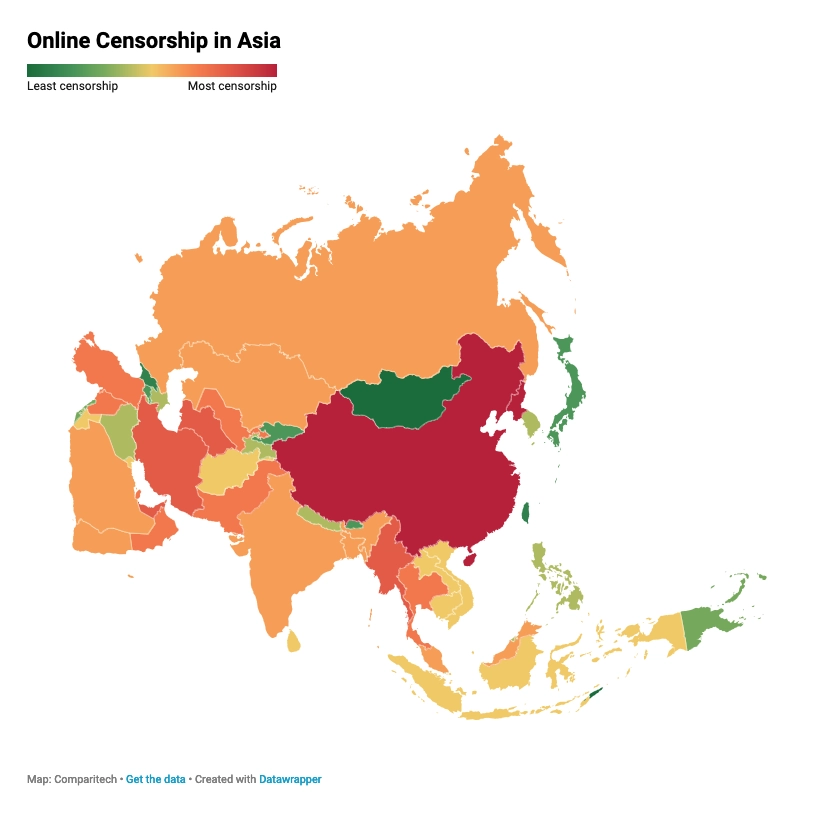 NordVPN e censura Internet - la situazione in Asia