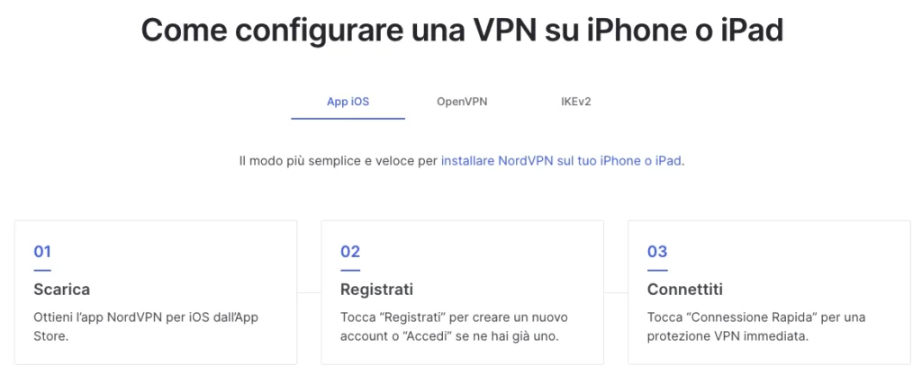Download client iOS di NordVPN