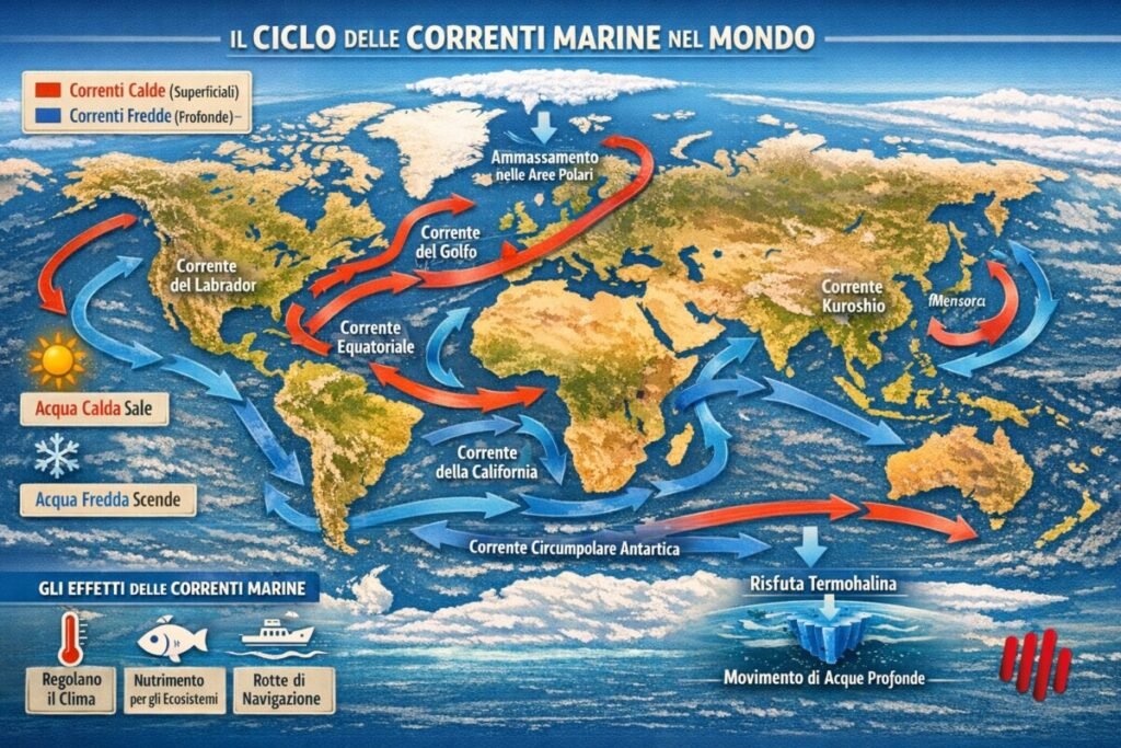 Perché il mare è salato: Correnti marine del globo