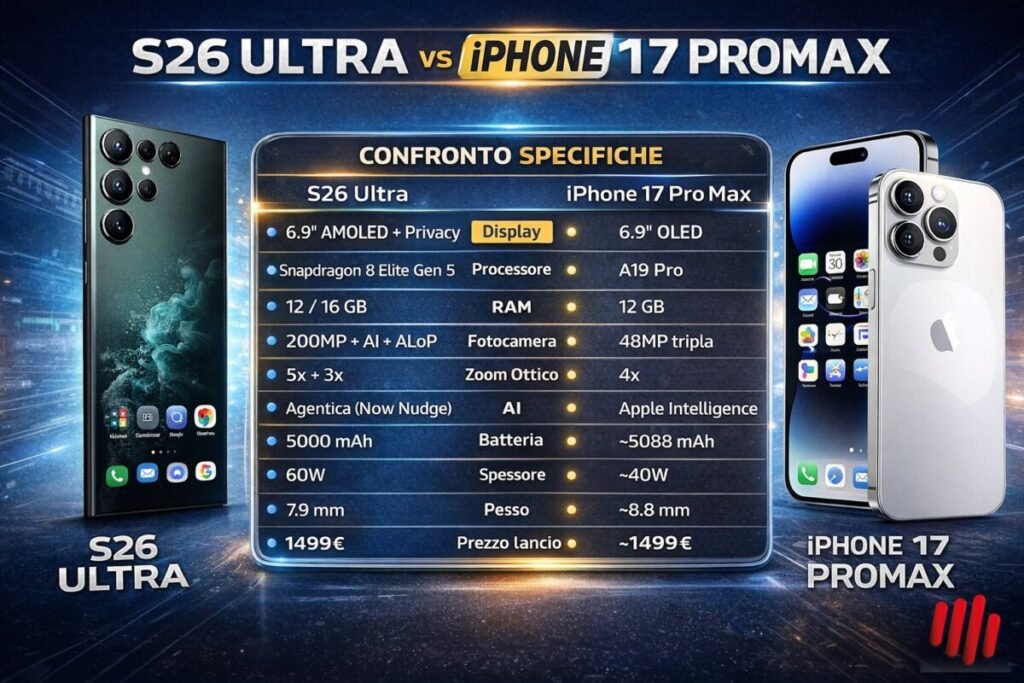 Recensione Galaxy S26 Ultra 2026: Uno strumento, non uno Smartphone 6 Recensione Galaxy S26 Ultra: S26 vs iPhone 17