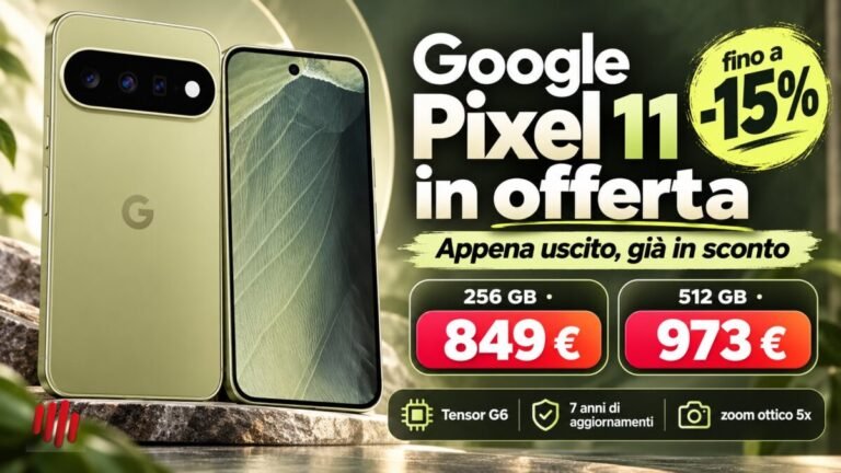 Google Pixel 11 in offerta: 849 € (256 GB) e 973 € (512 GB) 1 Google Pixel 11 in offerta: 849 € (256 GB) e 973 € (512 GB)