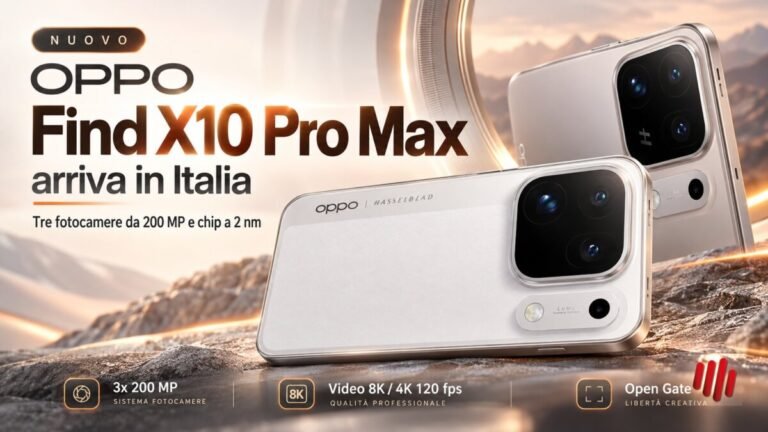 OPPO Find X10 Pro Max arriva in Italia: tre fotocamere da 200 MP e chip a 2 nm